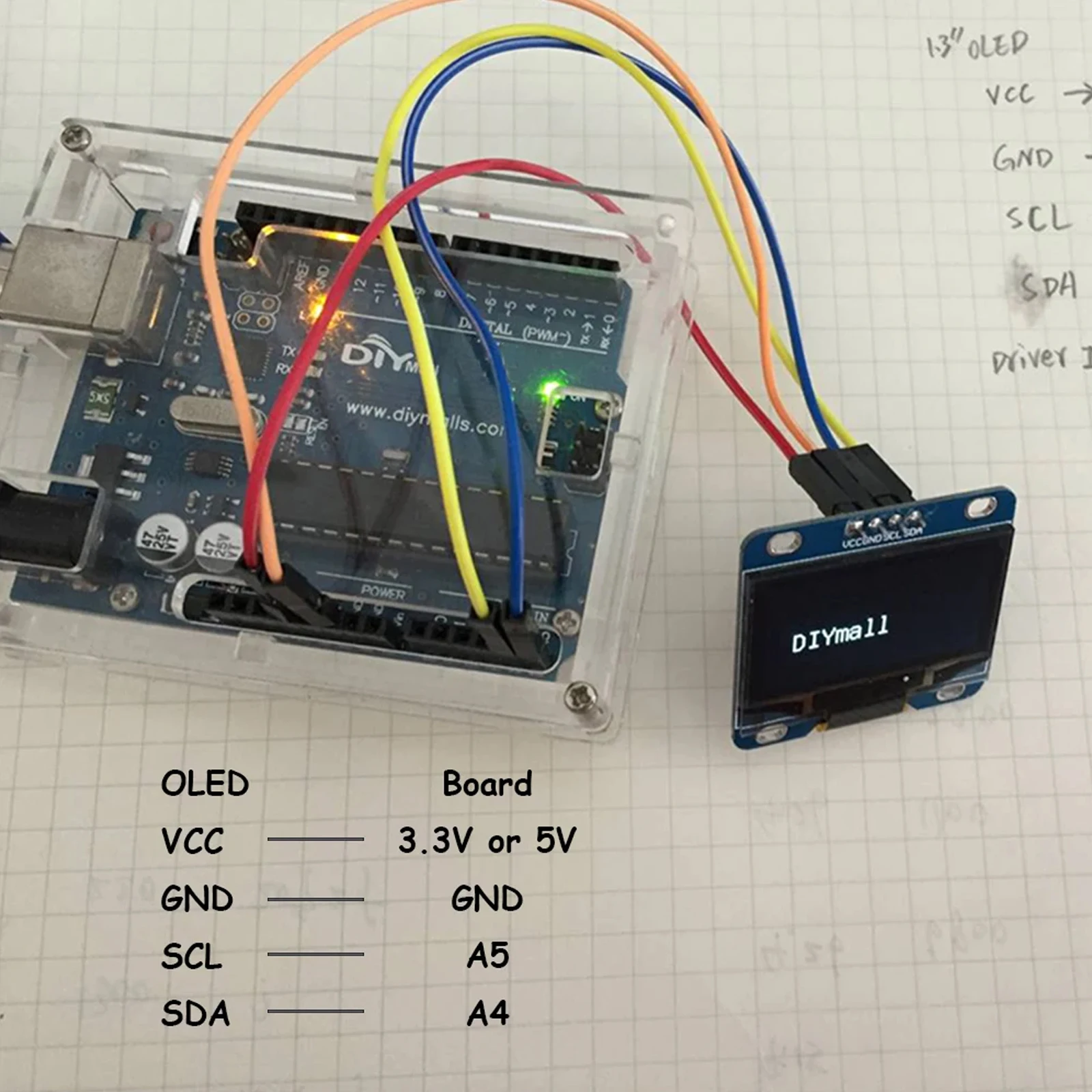 10PCS Modulo Display OLED da 1.3 pollici I2C Seriale 128X64 Schermo LCD LED IIC Comunicare SH1106 Bianco Blu per Arduino ESP8266 Nodemcu