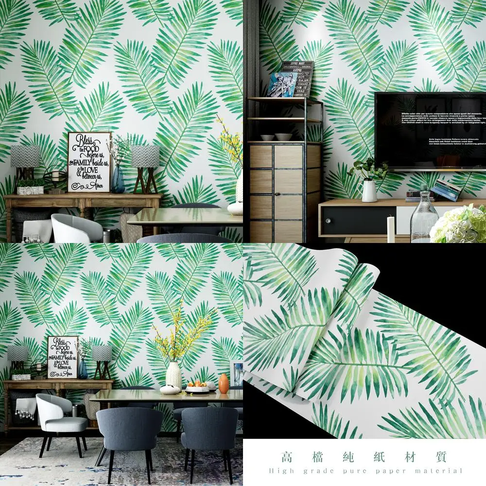 

Обои в скандинавском стиле Ins, банановый лист Юго-Восточной Азии, тропический лес, растение, гостиная, спальня, ТВ-фон, настенная бумага