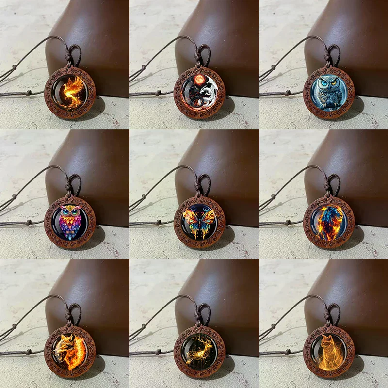 Vintage Boho Sweater Chain Leather Chain Long Clothing Pendant Horse Handmade Collar Decoration For Women Men