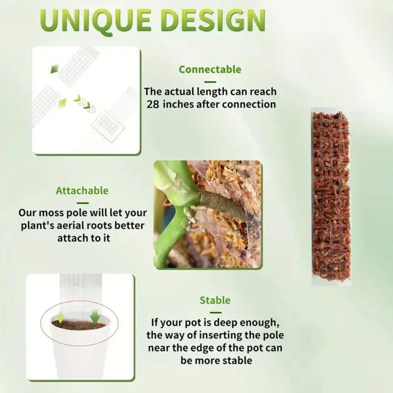Moss Pole Plastic Plant Stand Indoor Climbing Plants Pot Moss Stick For Plants Growth Garden Support Accessories