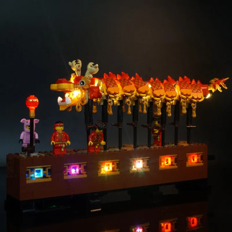 Led Light Kit Light Set For 80102 Dragon Dance Model   DIY Toys Set (Not Included Building Blocks)