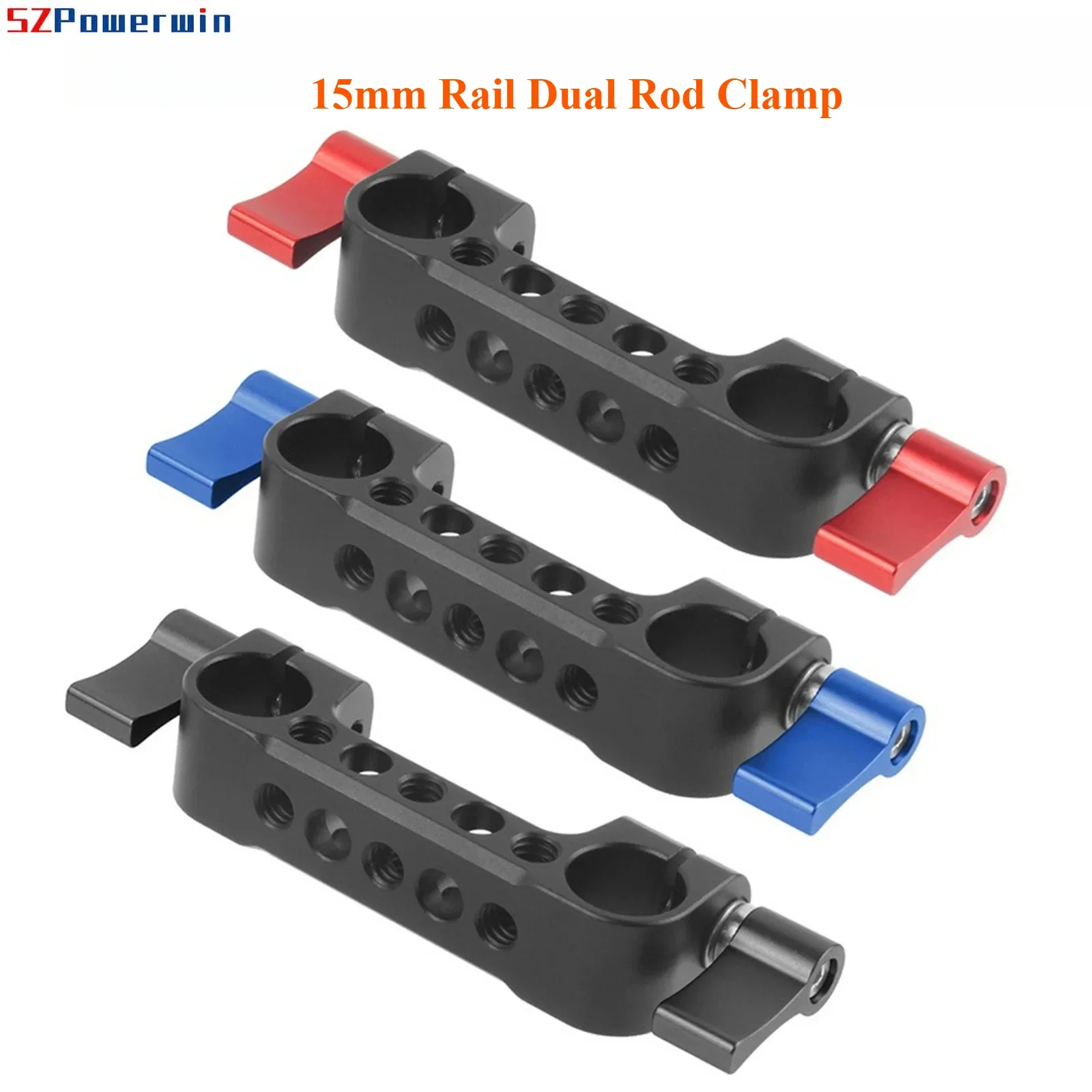 

15mm Rail Dual Rod Clamp Mount Adapter Expansion Accessories For DSLR Camera Rig Cage Baseplate Support Photography System Kit