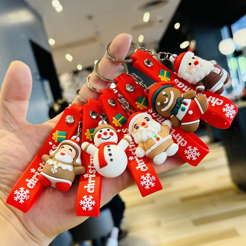 5/10PCS Christmas Cartoon Keychain Ring - Perfect Small Gift For Boys And Girls - Snowman And Christmas Tree Decorations,