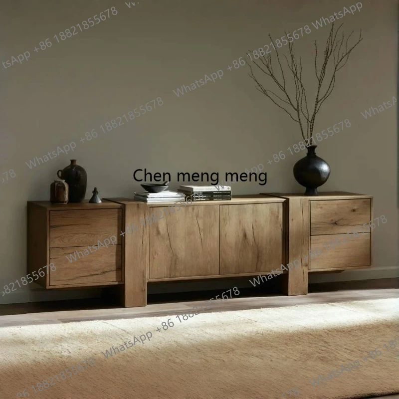 

Solid wood TV cabinet, retro living room home storage, dining room locker