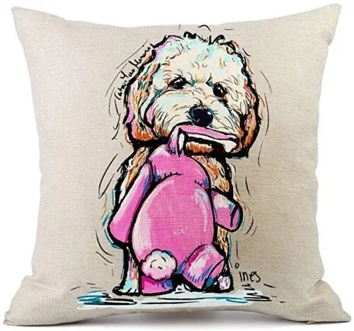 

Sindax Cute Dog Throw Pillow Case Cushion Cover Home Decor, Holiday Gift for Kids 307 Custom Cushion Cover DIY Customized Throw