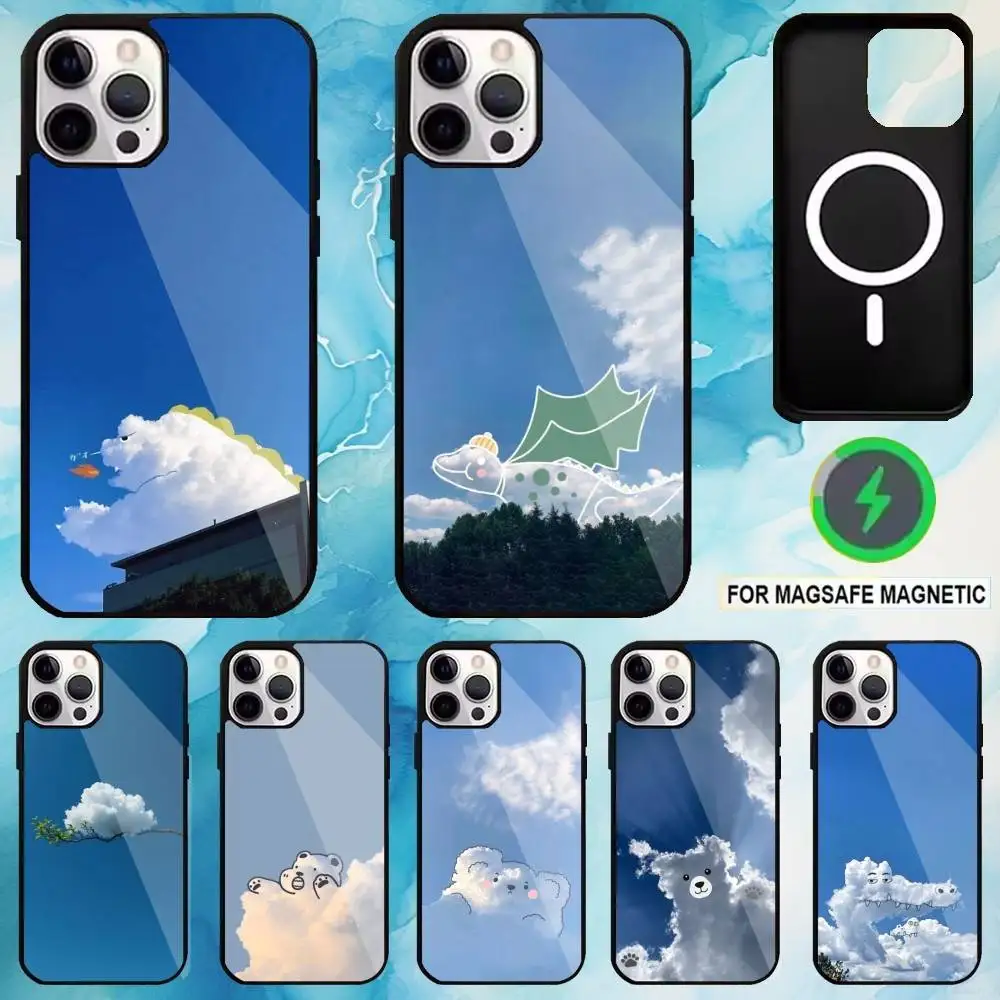 

Cloudy Whimsy Phone Case For iPhone17,16,15,14,13,12,11 Plus,Pro Max Magnetic For Magsafe Wireless Charging