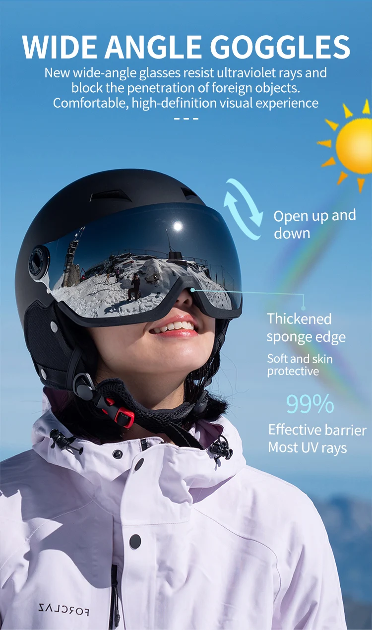 Eastinear's neue leichte All-in-One-Brille, Skihelm, Outdoor-Ski- und Snowboard-Ausrüstung für Herren und Damen und Kinder – Detail 6