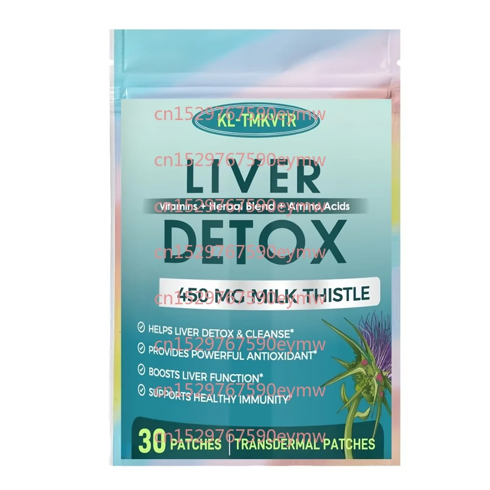 

30 трансдермальных пластырей с расторопшей для очищения, детоксикации и восстановления печени, поддержка здоровья печени