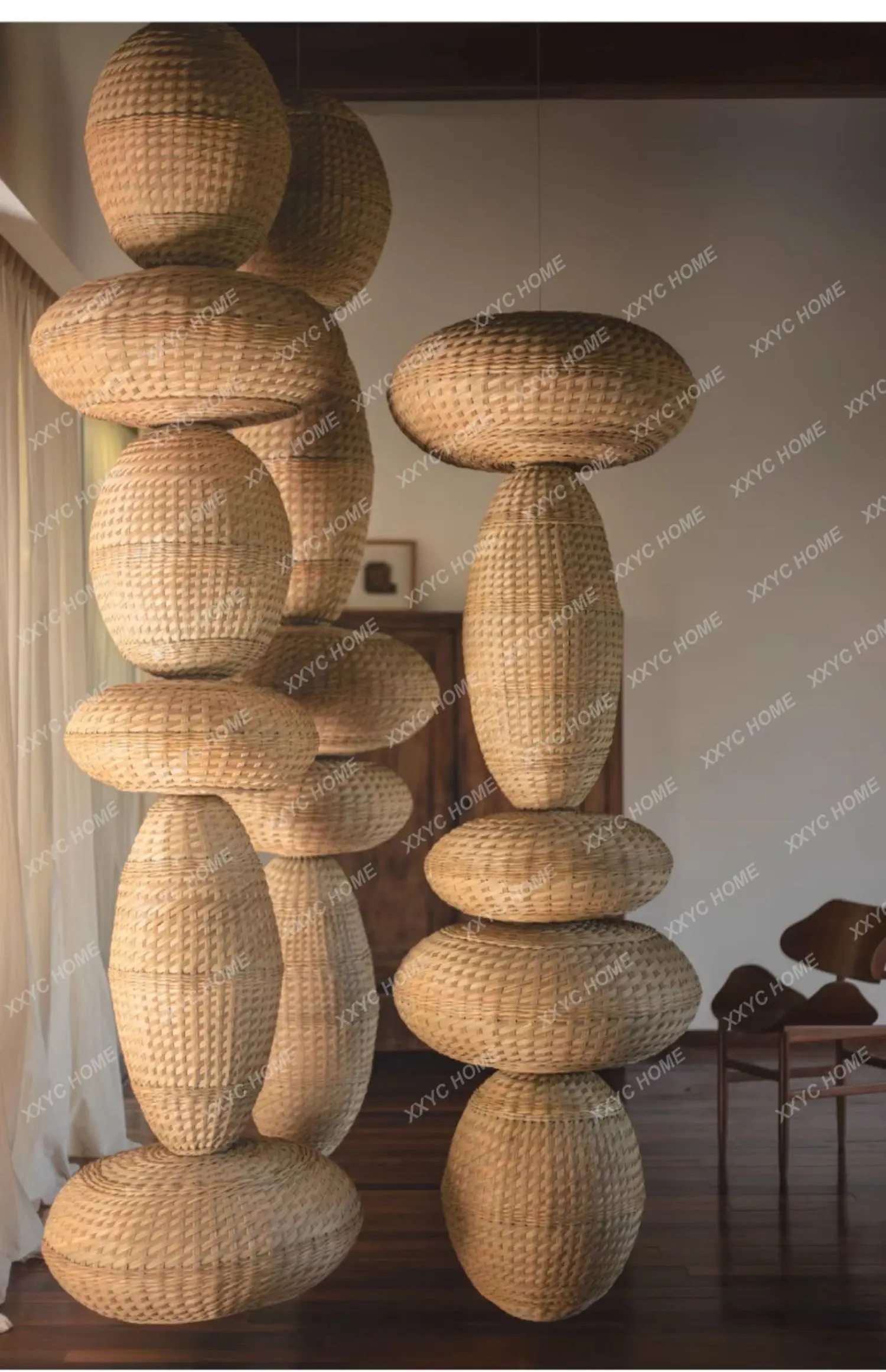 

creative personality art wabi-sabi wind rattan custom luminous object