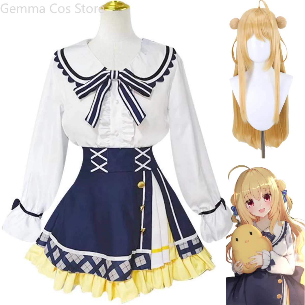 Anime Game Hamidashi Creative Izumi Hiyori Cosplay Costume Wig Lovely Shirt Skirt Lolita Woman Sexy Halloween Carnival Suit