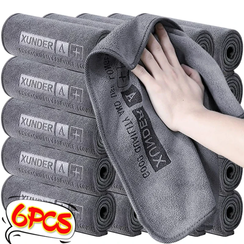 6/1PC High-end Microfiber Car Washing Towel Auto Cleaning Drying Cloth Hemming Car Care Detailing Cloth Water Absorption Car Rag