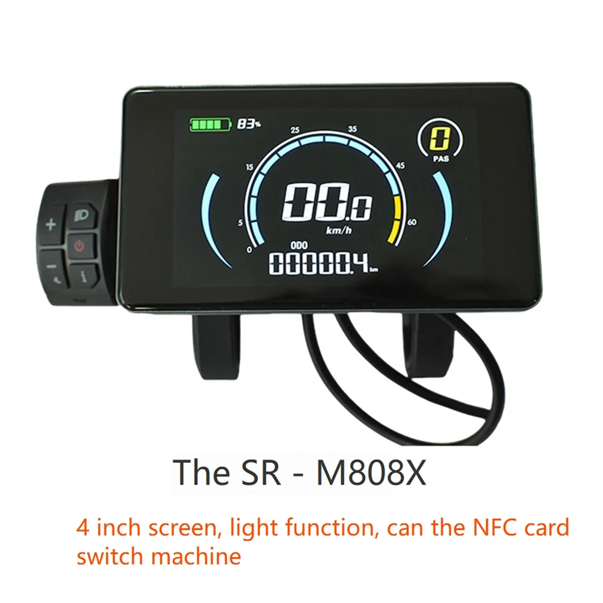 Electric Bike Colorful 808 LCD Display Meter 24V-72V Waterproof Connection Plug Ebike Intelligent Display