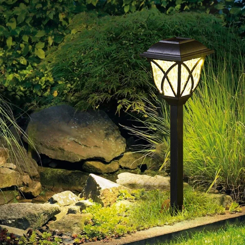 Solar Lamp 2PCS Led Outdoor Waterproof Retro Garden Lights Home Waterproof Park Lawn Light forPath Landscape Lighting Decorative