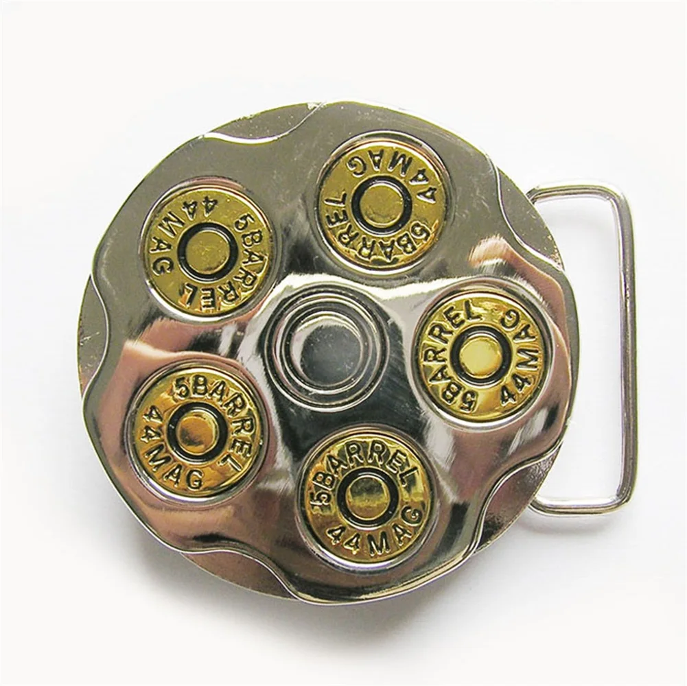 New Gun Bullet Round Spinning Spinner Enamel Belt Buckle also Stock in US BUCKLE-GU043 Free Shipping