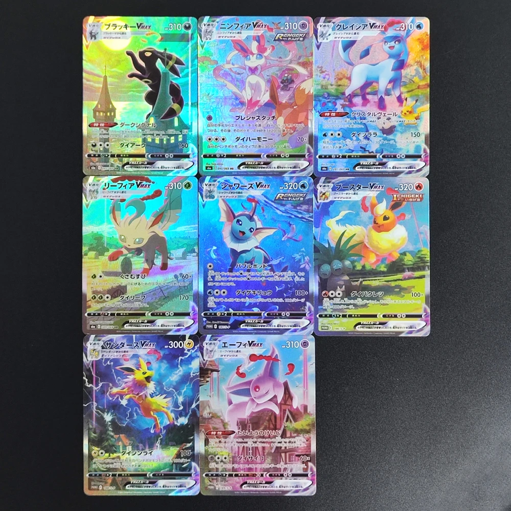 Pokemon Inglese Proxy Foil Card Giapponese Umbreon Eevee Sylveon Leafeon Glaceon Ex Vmax V Collezione Gioco di carte collezionabili