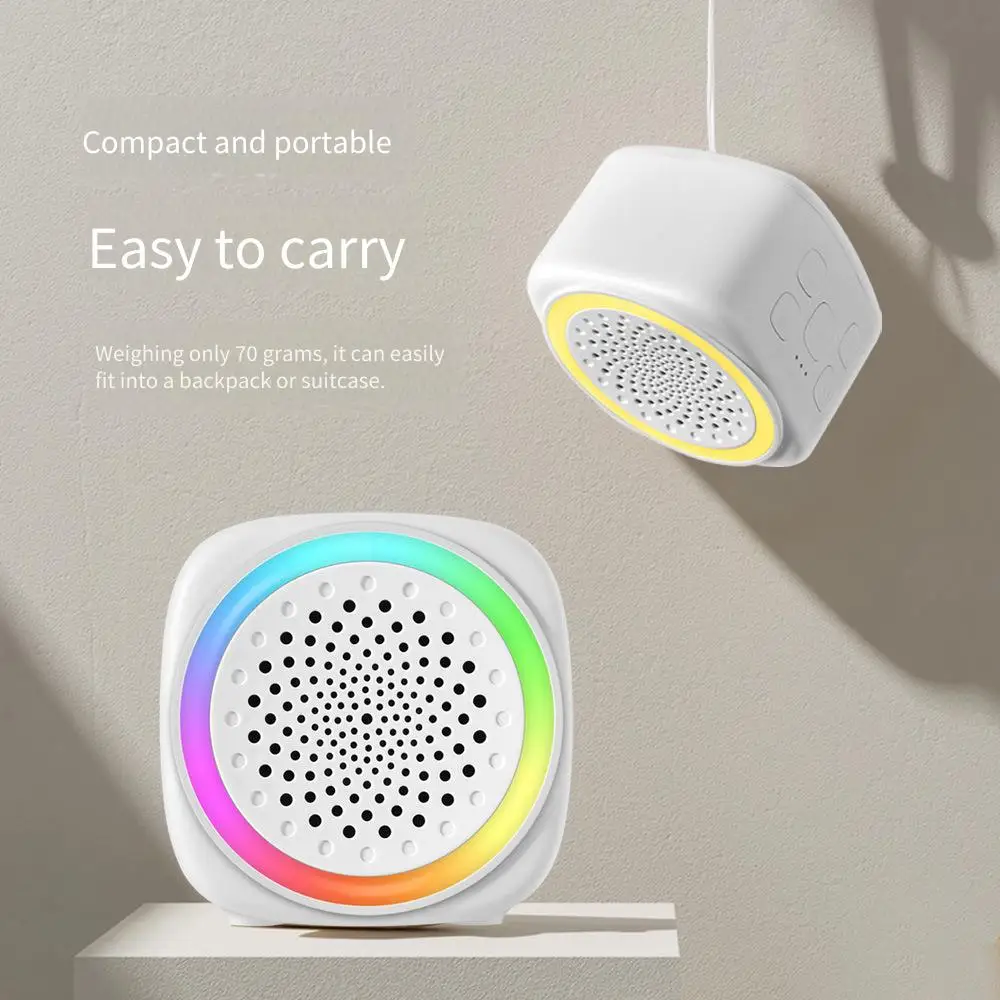 Mini White Noise Sound Machine Sleep Soother With 26 Soothing Sounds Breathing with RGB Light For Baby Adult Travel