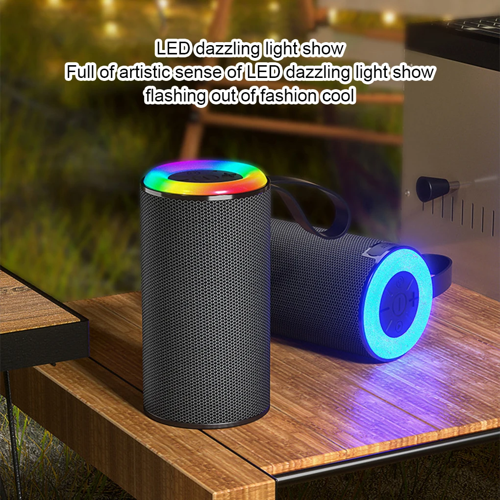 Alto-falante portátil bluetooth com som hifi à prova d'água e chamadas mãos-livres led luz fria para festa ao ar livre alto-falante de som