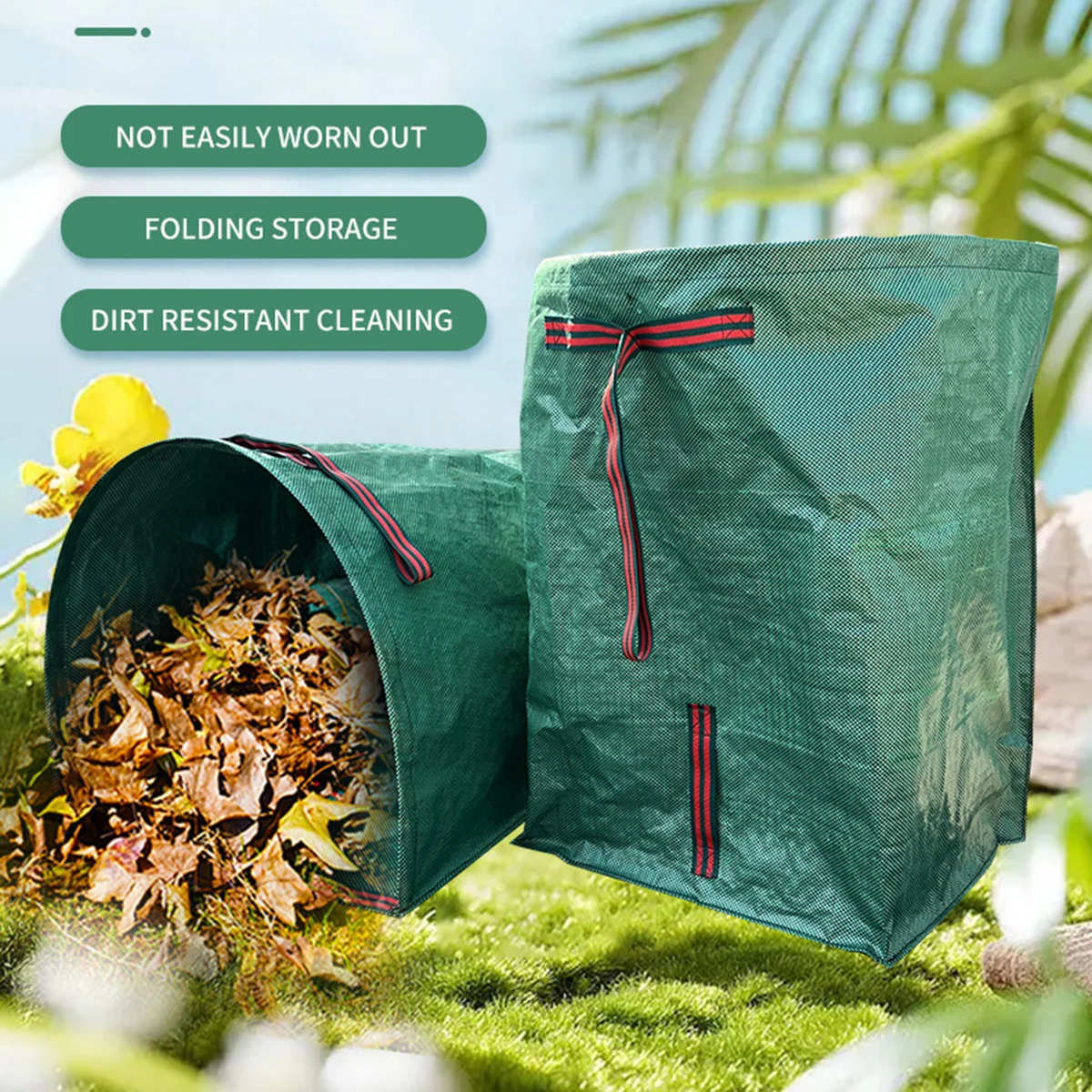 Garden Garbage Bag Waterproof Self-supporting Foldable Green Cutting Bag Leaf Bag Garden Garbage Bag New Arrivals