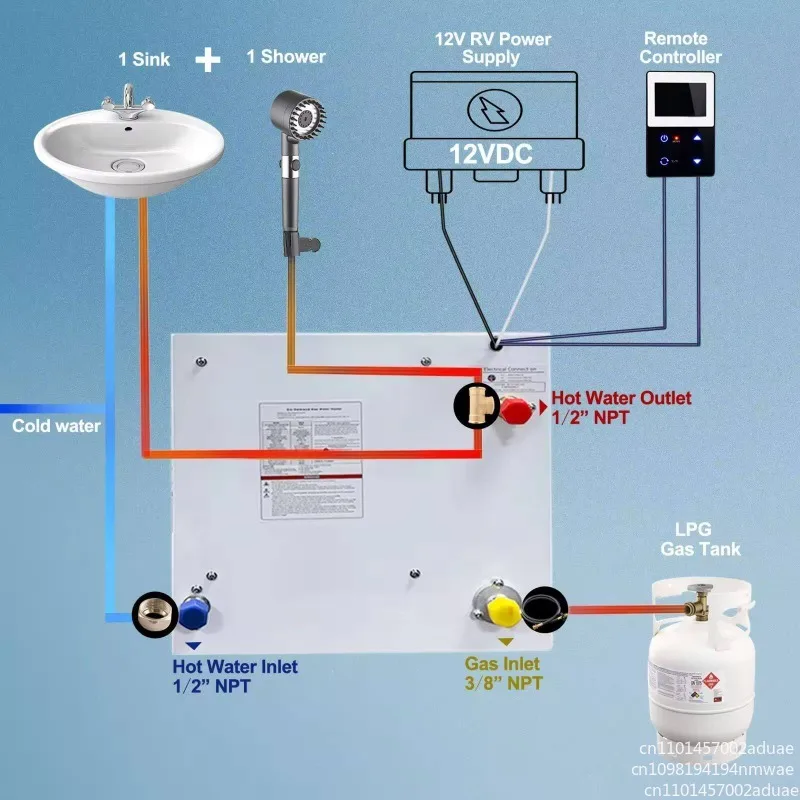 65,000 Tankless 12L Water Heater High Altitude Available And Multi-Function Controller On Demand Instant Hot 18KW Heating