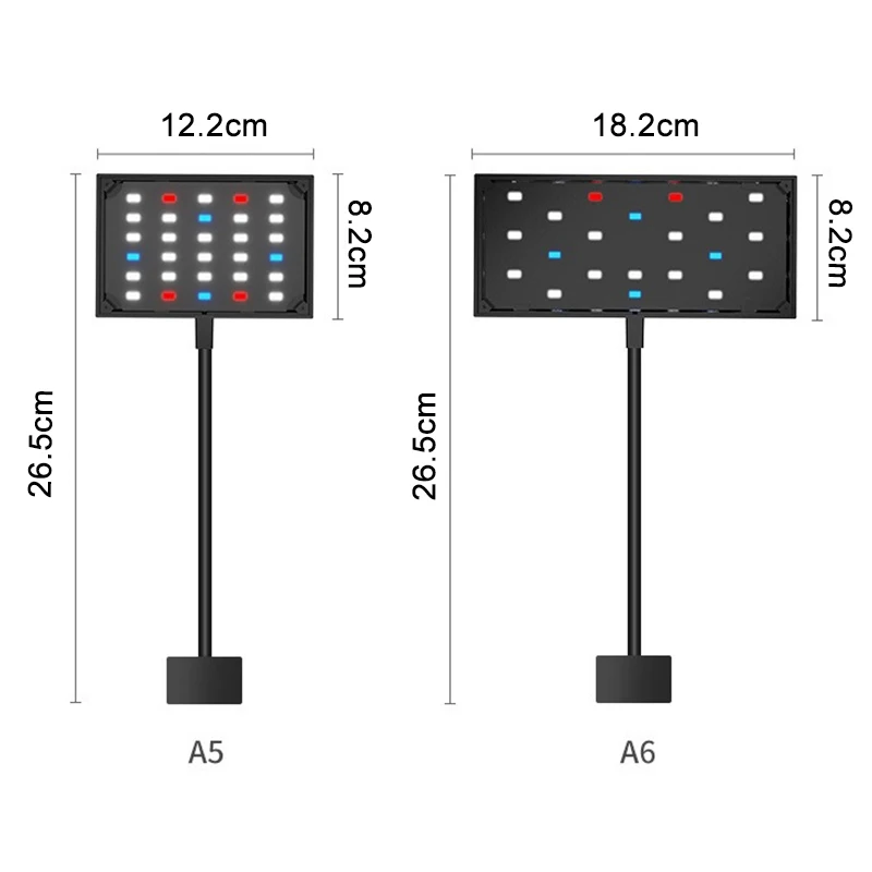 USB Aquarium LED Light Full Spectrum Aquatic Plant Grow Lamp Fish Tank Adjustable Brightness Dimmable Timed 360° rotatable Light