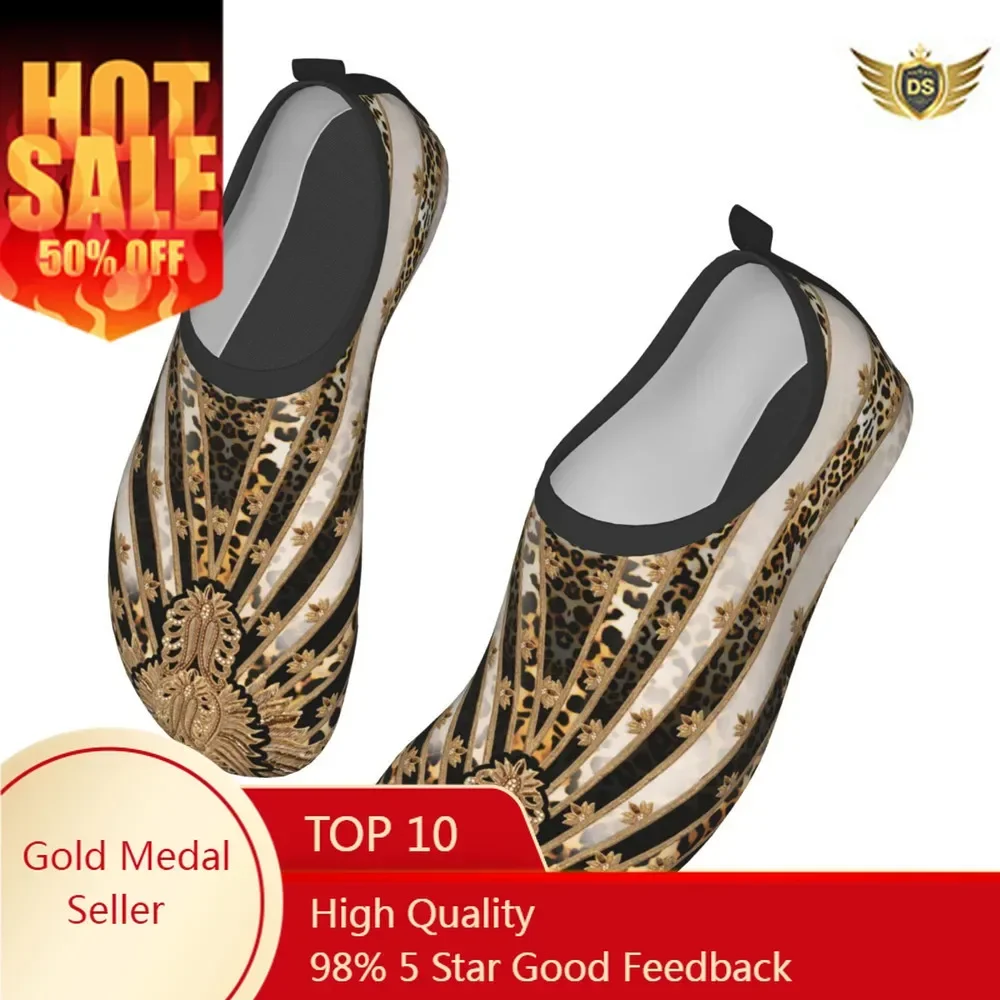 

Leopard Women Summer Water Kayaking Shoes Couple Beach Sneakers Barefoot Floral Flats For Swimming Sock Aqua