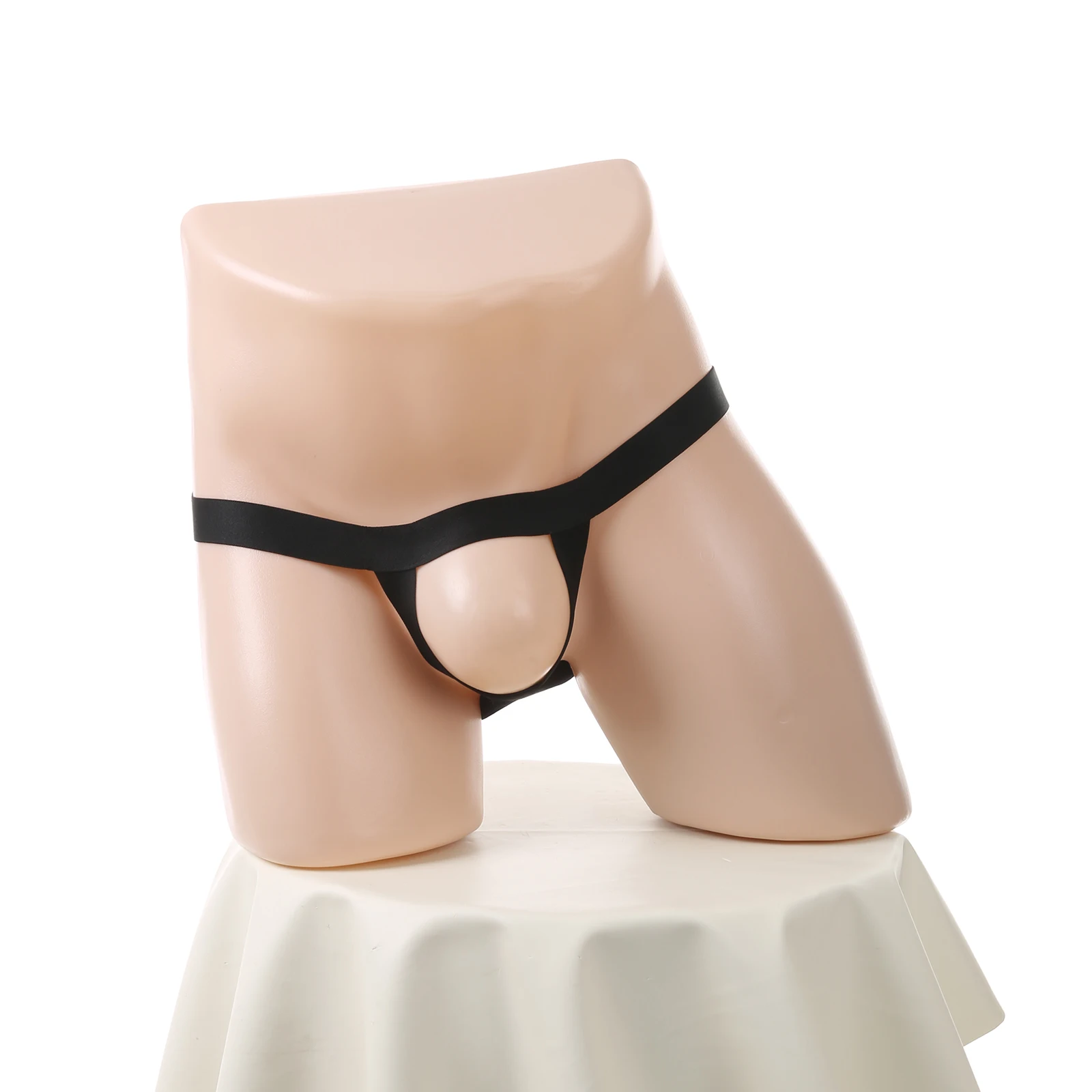 Men's Jockstrap Sexy Underwear Silicone Cock Ring Men's Breathable Low Waist Underpants Male T-back G-Strings Exotic Thongs