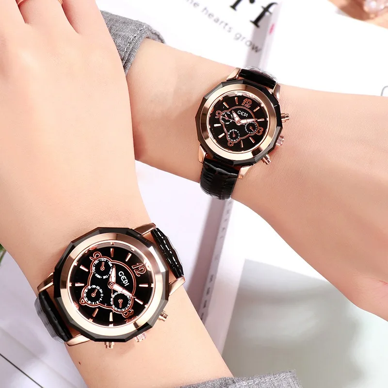 Watches for Women British Style Waterproof Leather Strap Fashion Clock Creative Dial Luxury Sports Couple Relojes Para Mujer