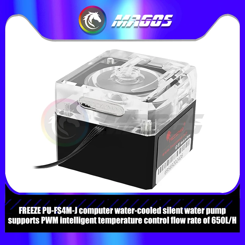 FREEZEMOD Cicha pompa wodna do chłodzenia komputera, 4-pin PWM, przepływ 650L/H, opcjonalne ARGB 5V PU-FS4M-J