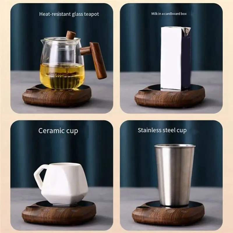 A76G-Smart Coffee Cup Warmer 200W 100° C Heated Cup Heater 5 Gear Temperature Control Coaster Milk Tea Heating Pad