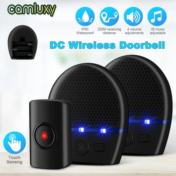 Camluxy Wireless Waterproof Doorbell LED Flash Home Door Bell Chime Outdoor House Welcome Bell 300M Remote Security Alarm