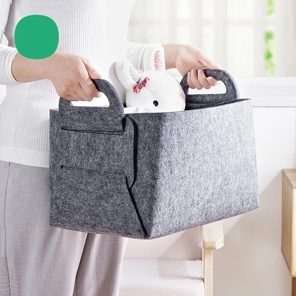 

Storage Box Toys Basket Felt Organizer Foldable Baskets Blanket with Cover Baby