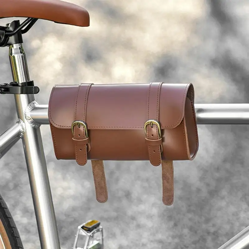 Saddlebag For Motorcycle PU Leather Motorcycle Saddle Organizer Bag Motorcycle Front Fork Storage Bag For Registration