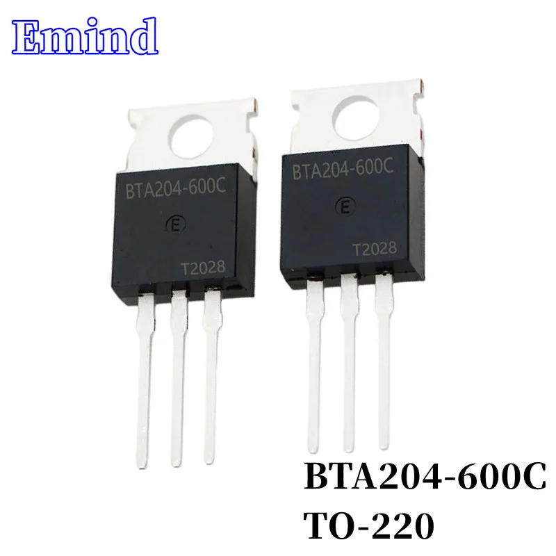 

10Pcs BTA204-600C BTA204 Thyristor TO-220 4A/600V DIP Triac Large Chip