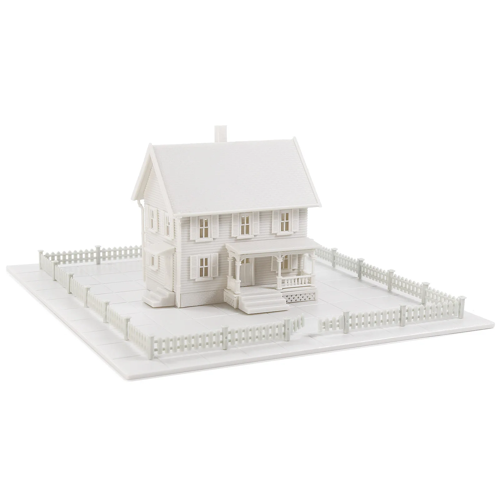 

Evemodel N Scale 1:160 Model Dwelling House Fence Base Kit Two-story with Porch Unassembled Unpainted JZN5895JJM
