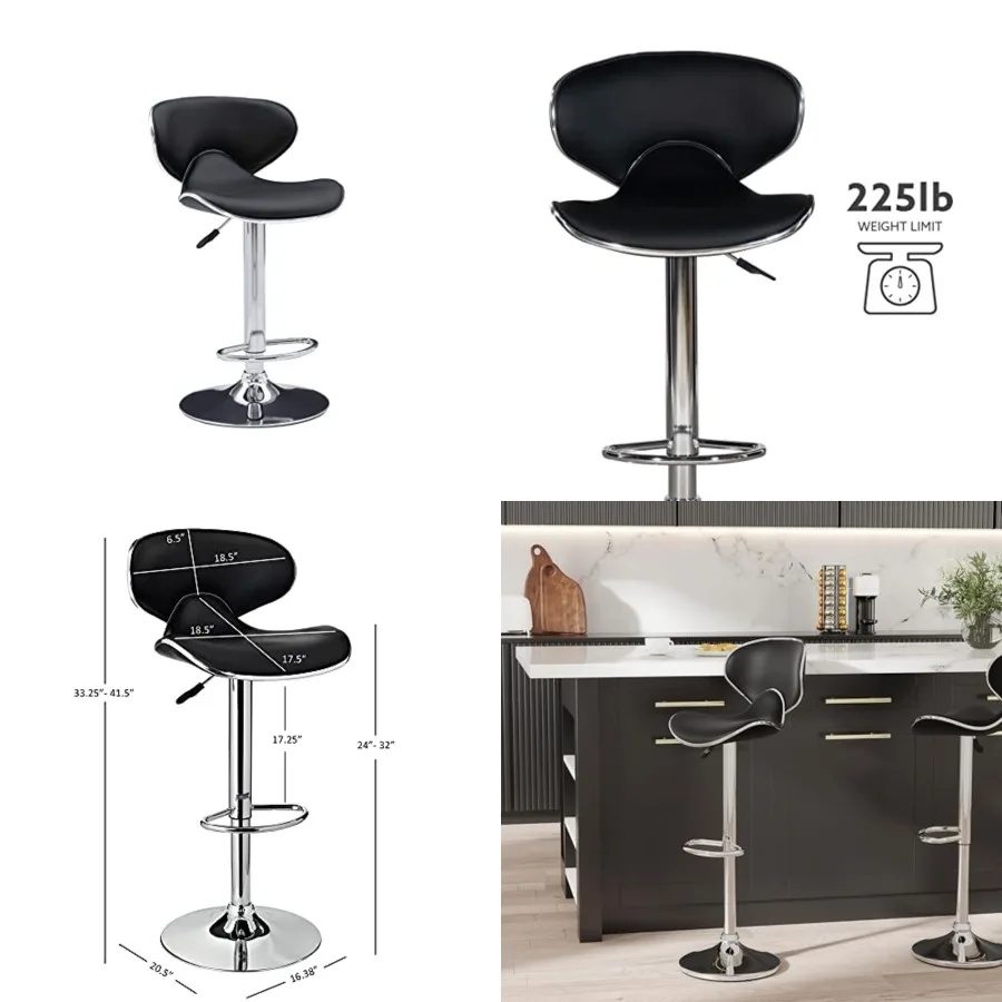 

Furniture PU, Chrome/Black Barstool