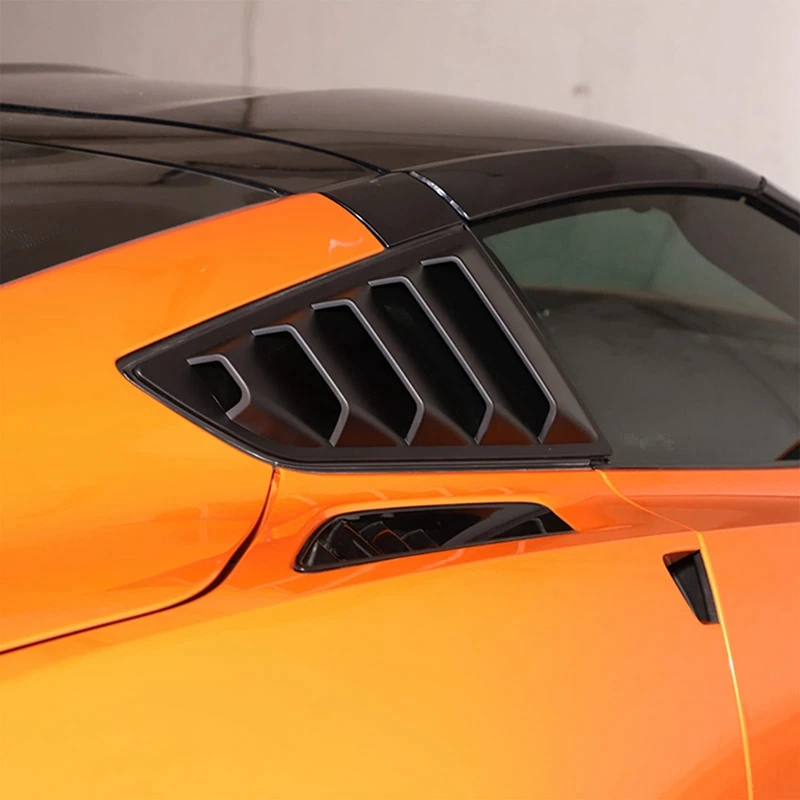 Car Rear Side Window Louvers For Chevrolet Corvette C7 2014-2019 Triangular Window Glass Blinds