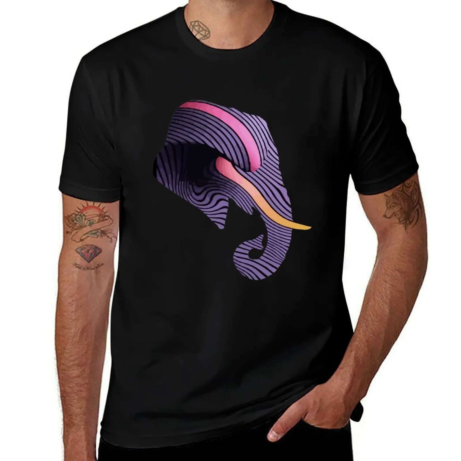 Currents Elephant T-Shirt Casual Everyday Short Sleeve T-Shirt