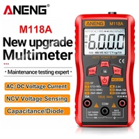 Digital Multimeter Mini Mmultimetro 6000 Count ANENG M118A AC Voltage Auto Capacitance Resistance Diode Meter NCV Tester Tool