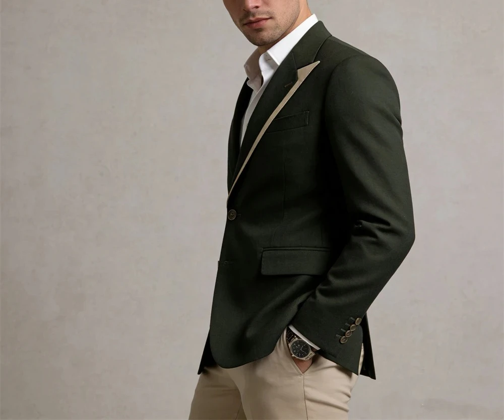 Casual Smart Suit Jacket for Men from XS to 5XL, Big Man Suit Blazer One Button Tailored Fit Dinner Modern Designer 2 pieces