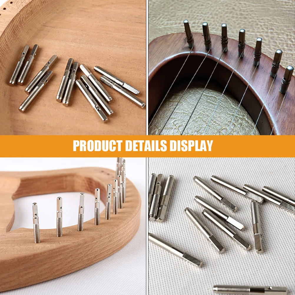 

12 Pcs Lyre Fastening Nails Harp Accessory Metal Tuning Pins Pegs Accessories for