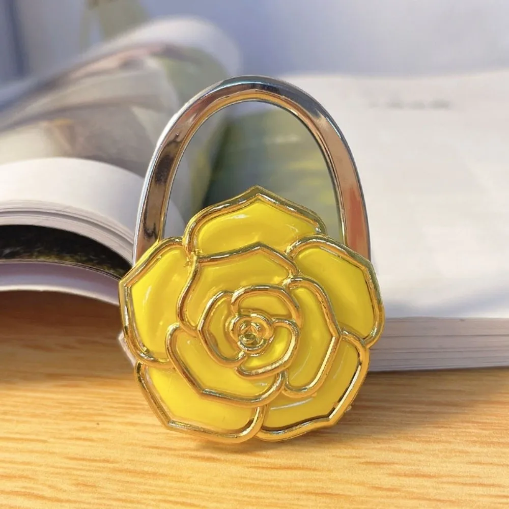 Fashion Foldable Rose Handbag Hook Portable Creative Briefcase Hanger Golden-edged Durable Bag Holder Girls Gift