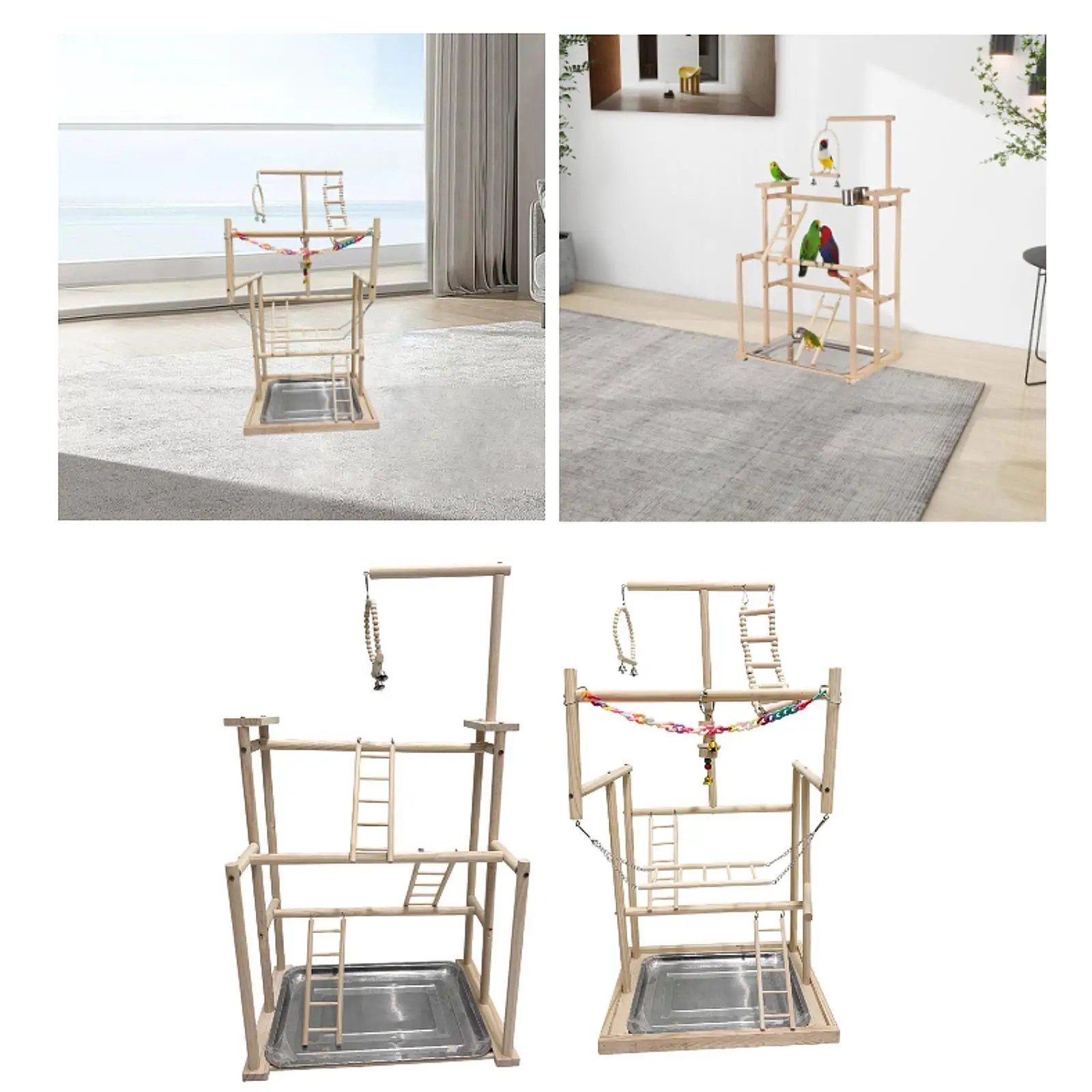 

Parrot Playground Bird Gym Bird Cage Accessories Parrot Play Stand Wooden Perch