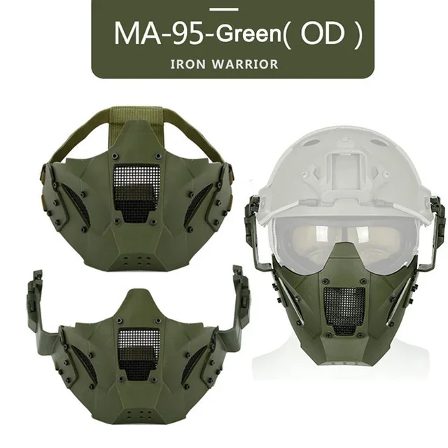

Tactical Airsoft Iron Warrior Protective Half Face Mask Hunting Breathable Mask Wargame Paintball Accessories