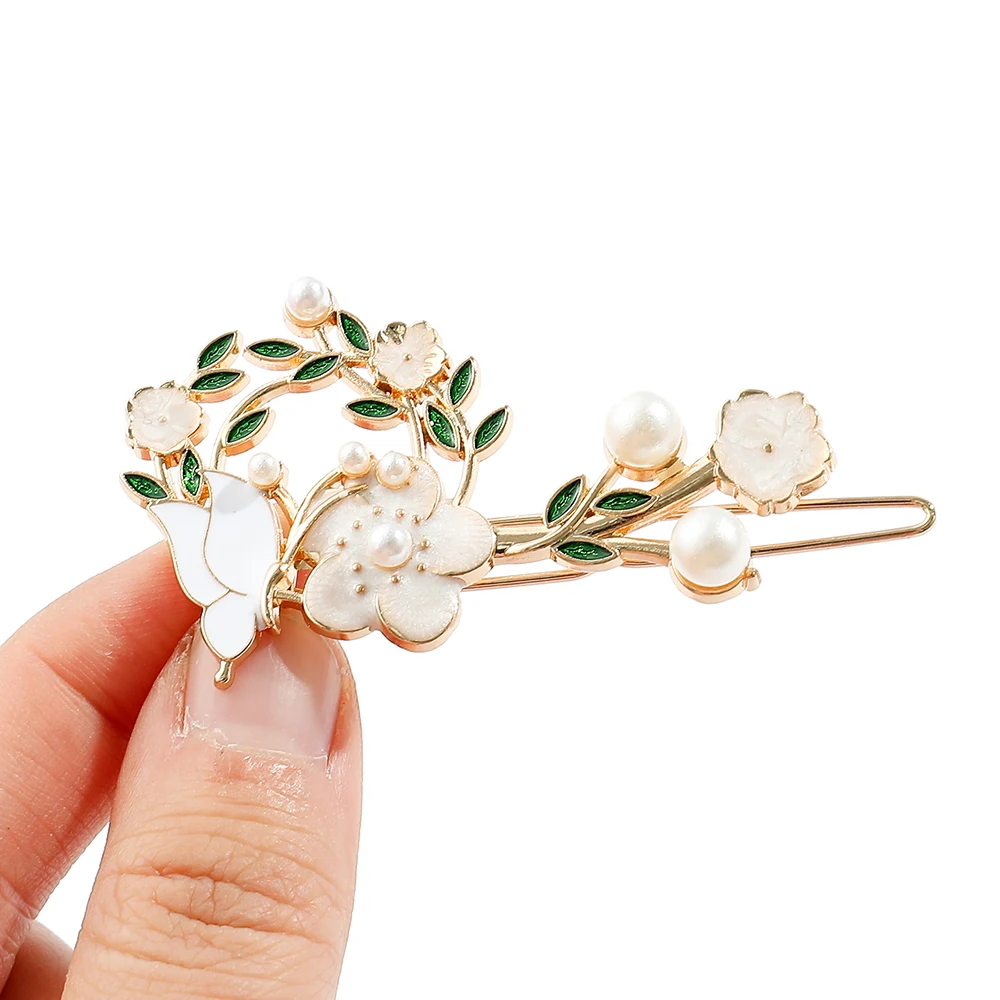 Elegante Zoete Parel Bloem Vlinder Daisy Haarspelden Email Haarclips Voor Vrouwen Lady Party Haaraccessoires Sieraden Geschenken