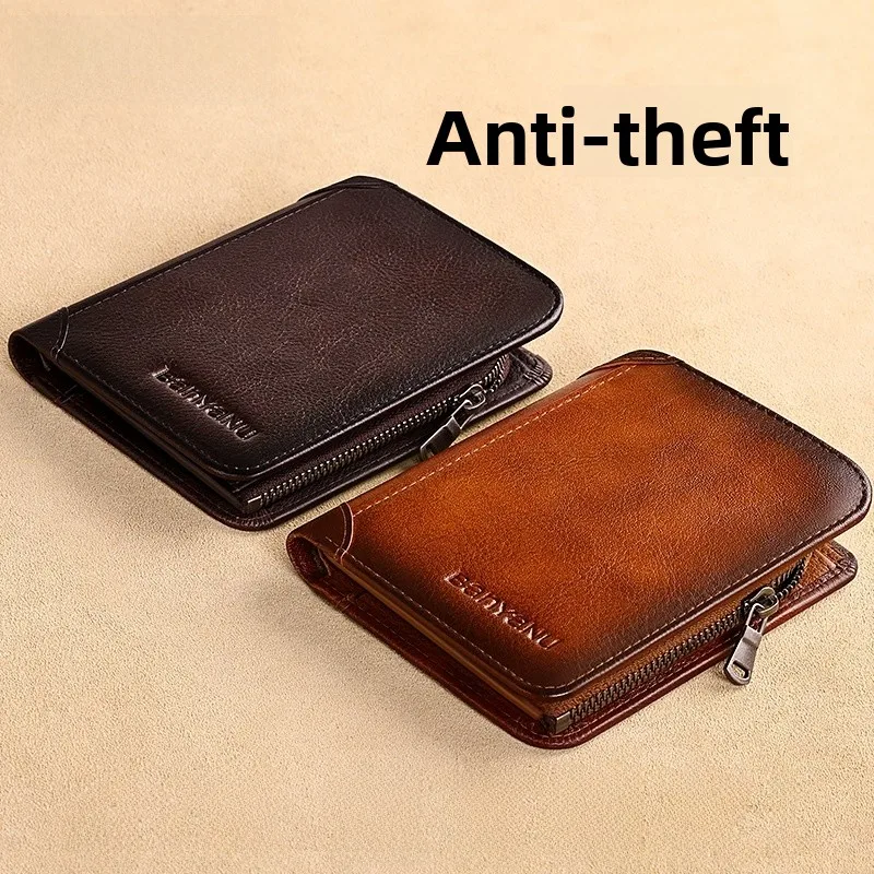high-quality-top-layer-cowhide-wallet-large-capacity-men's-wallet-with-zipper-coin-pocket-multi-functional-driver's-license-c
