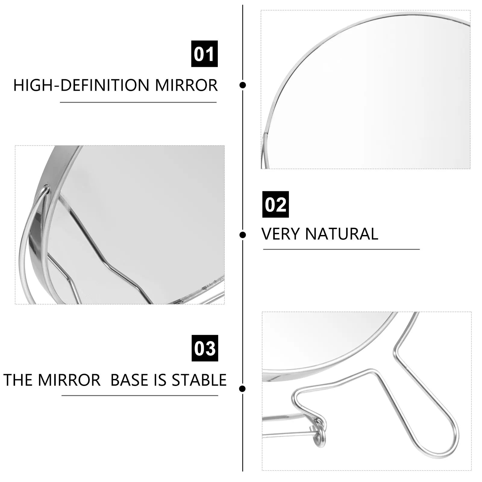 

Double-Sided Glass 8Inch Retro Rotating Vanity Mirror Style Makeup Desktop Mirror for Dressing Table Bedroom