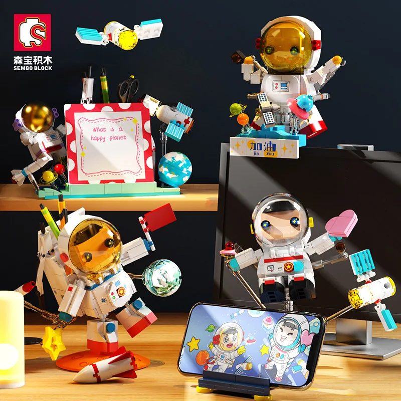 

SEMBO Children's Toys Series Q Version Humanoid Building Blocks Boy Puzzle Sports Car Assembly Small Particles Model Xmas Gifts