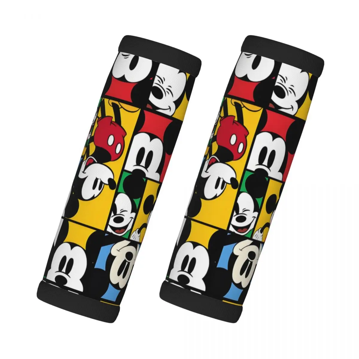 

Custom Mickey Mouse Collage 2 Pcs Luggage Handle Wrap Soft Grip Handle Cover Handle Grip Neoprene Luggage For Car Interiors