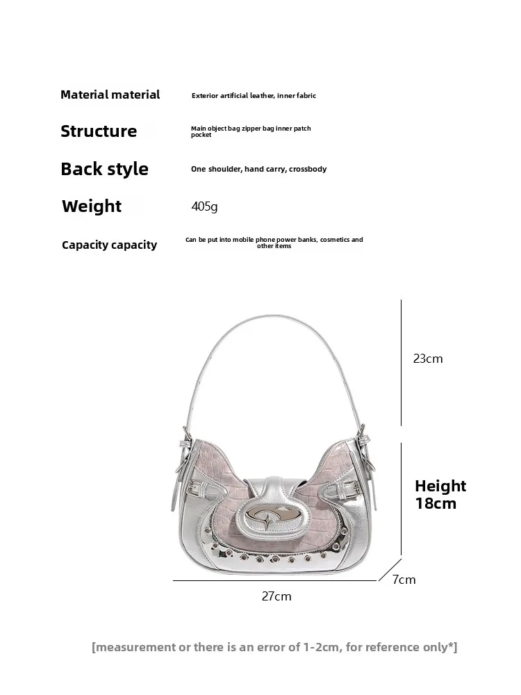 

Begooer Millennium Spicy Girl Мотоциклетная сумка Женская дизайнерская сумка подмышки с крокодиловым узором Высококачественная чувственная одинарная ...