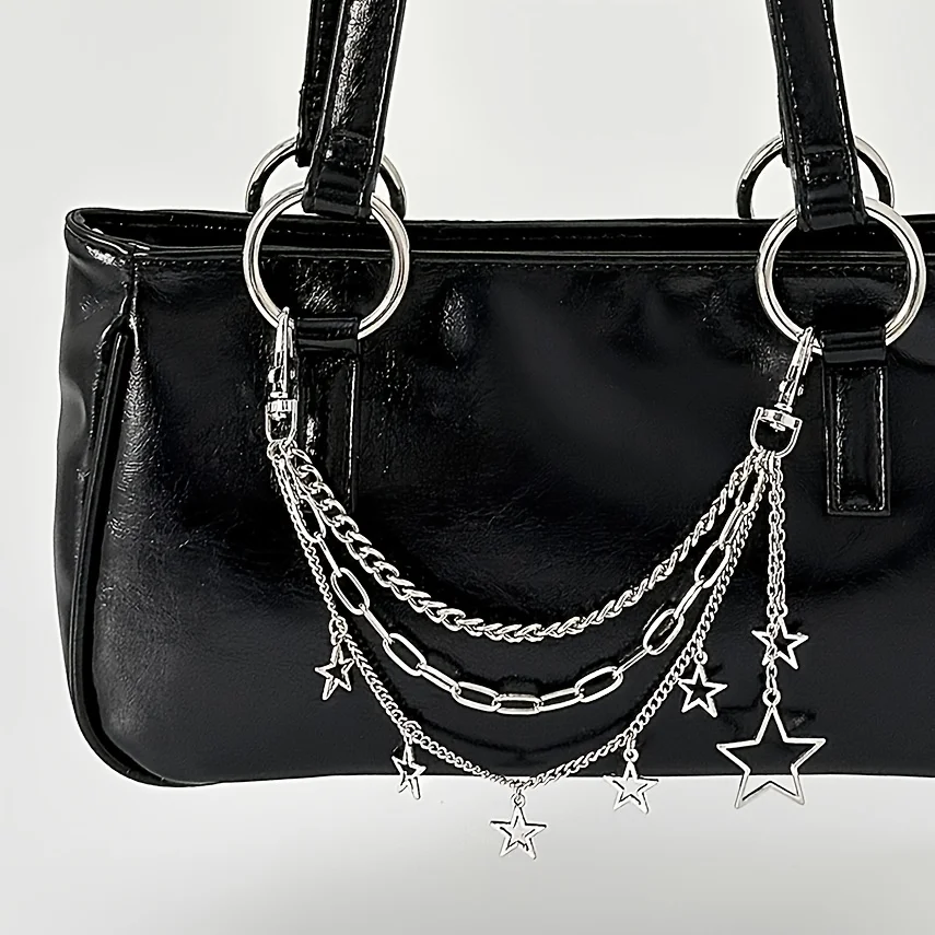 Fashionable Punk Star Tassel Keychain, Double Lobster Clasp Design for Easy Wearing, Suitable for Bag and Pants Decoration, Gift for Classmates and Friends